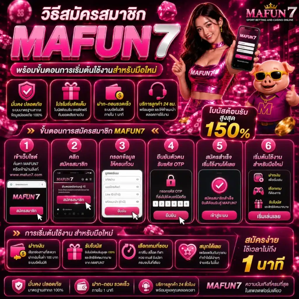 วิธีสมัครสมาชิก MAFUN7 พร้อมขั้นตอนการเริ่มต้นใช้งานสำหรับมือใหม่